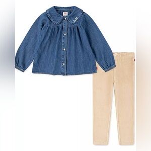 NWT Levi’s Collared Denim Top and Courderoy Legging 2-Piece Set